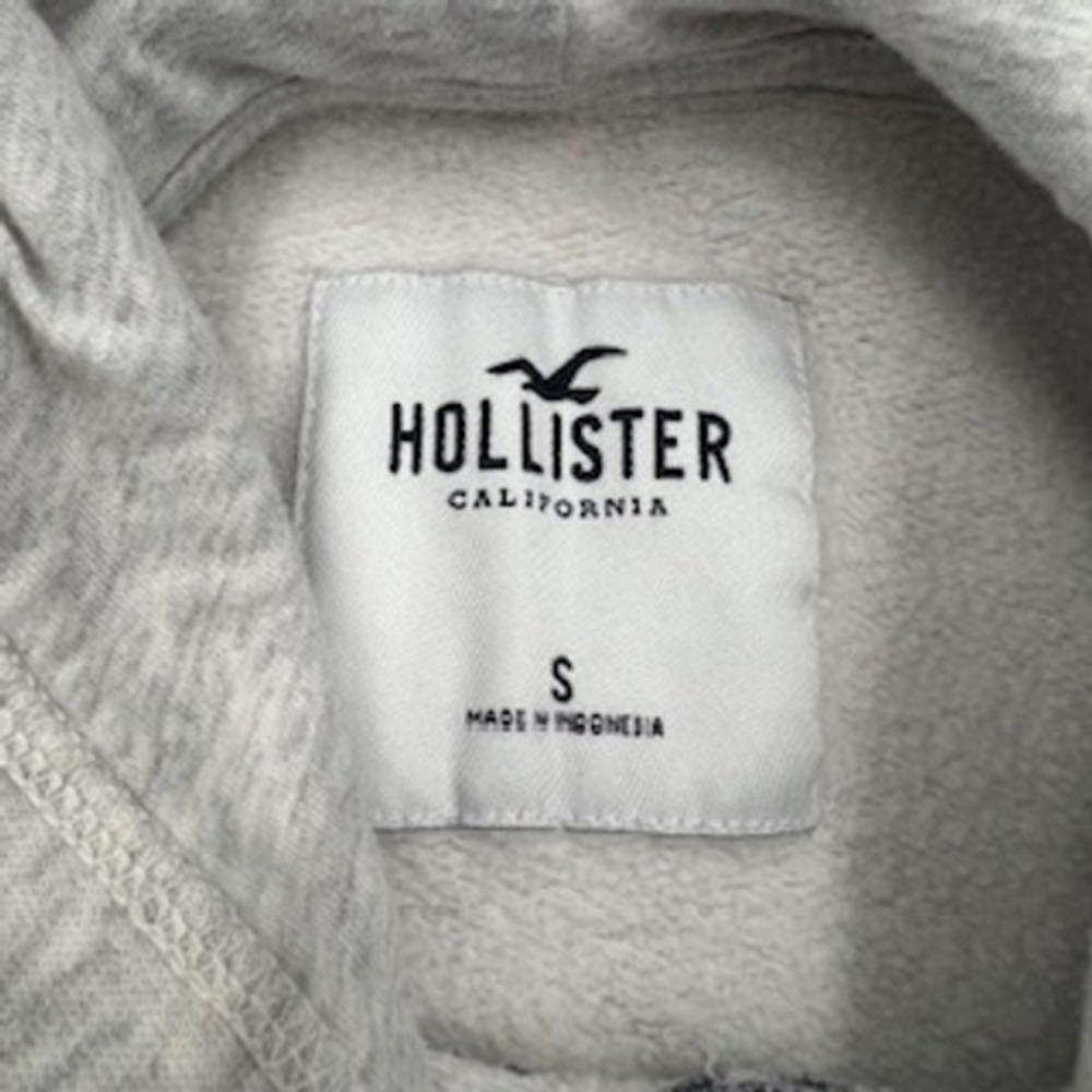 Hollister California Women Heather Grey Embroidered Logo Pullover Hoodie Small - Picture 8 of 10